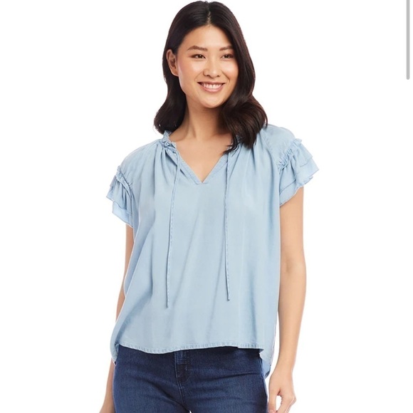 Karen Kane Costa Palmas Ruffle Sleeve Top *read description* - Picture 2 of 15